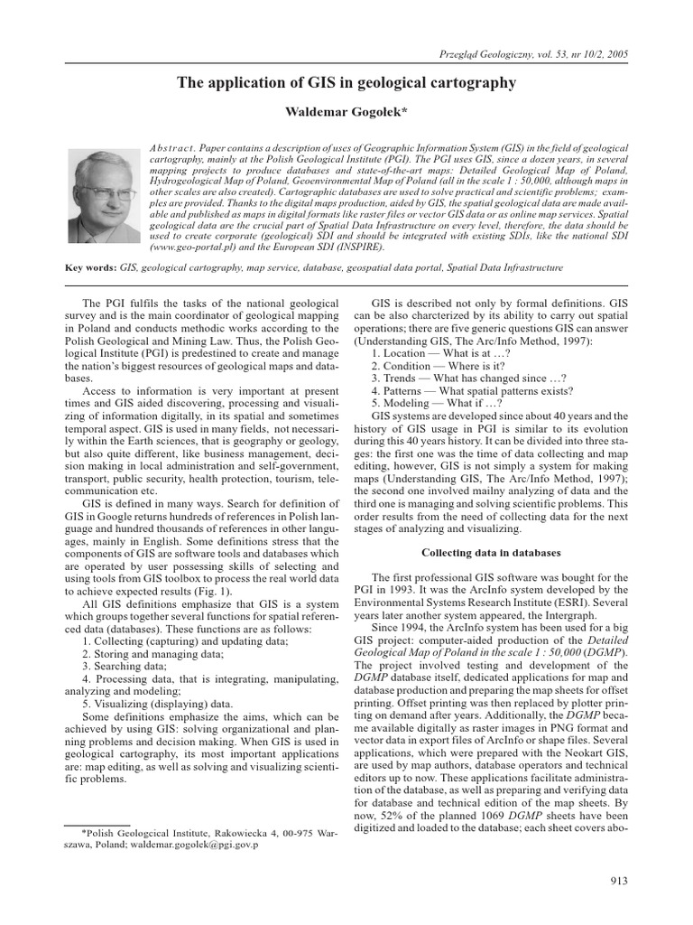 GIS in Polish Geological Mapping | PDF | Geographic Information System ...