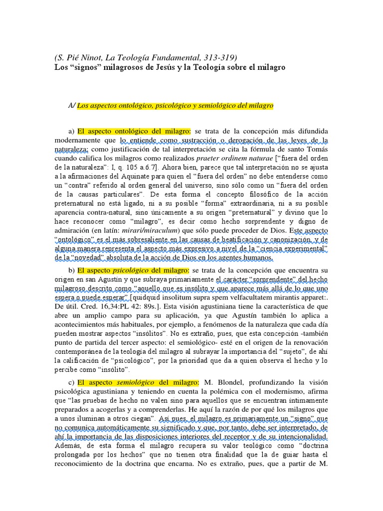 Signos y Teología del Milagro | PDF | Milagro | Realidad