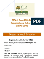 MBA II SEM UNIT-1 Organizational Behavior