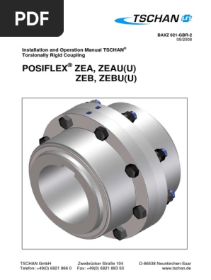 Acople Torsión Rigida TSCHAN 1241621582 | PDF | Gear | Screw