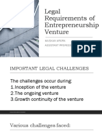ED - Legal Requirements of Entrepreneurship Venture