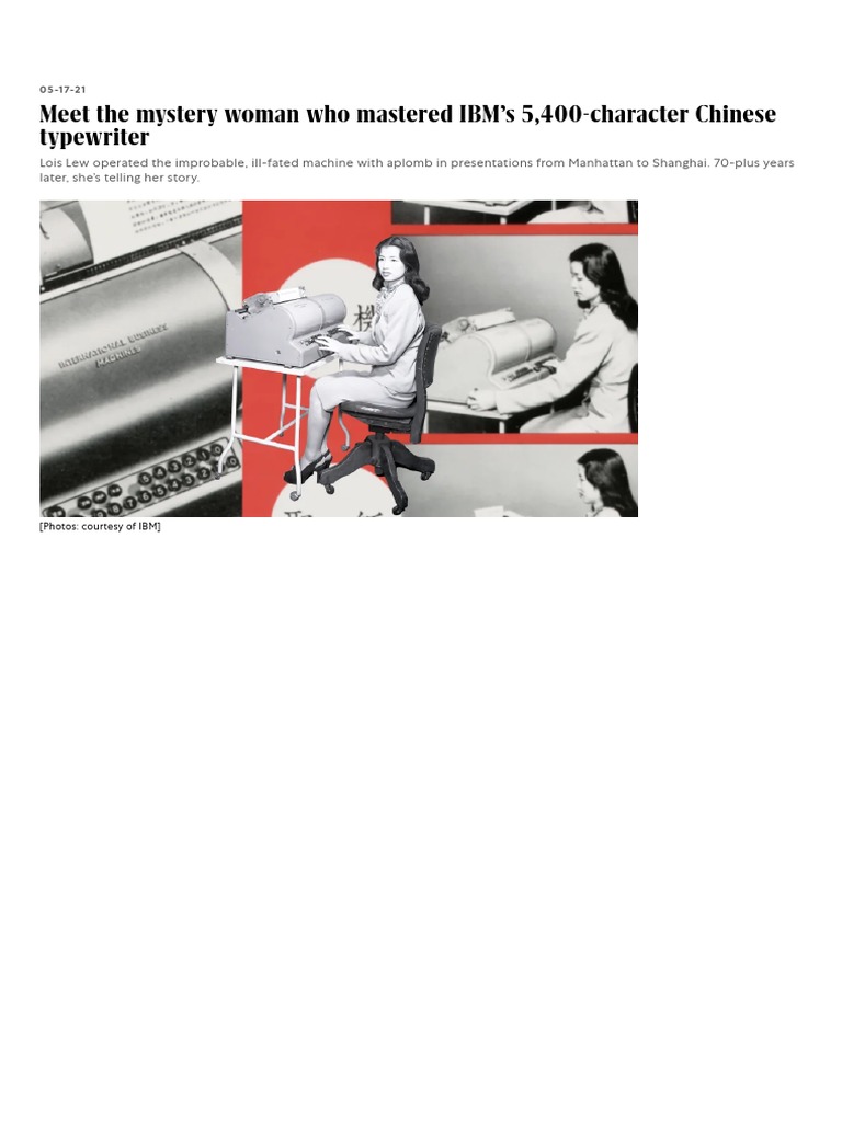 How Lois Lew Mastered IBM's 1940s Chinese Typewriter Download Free