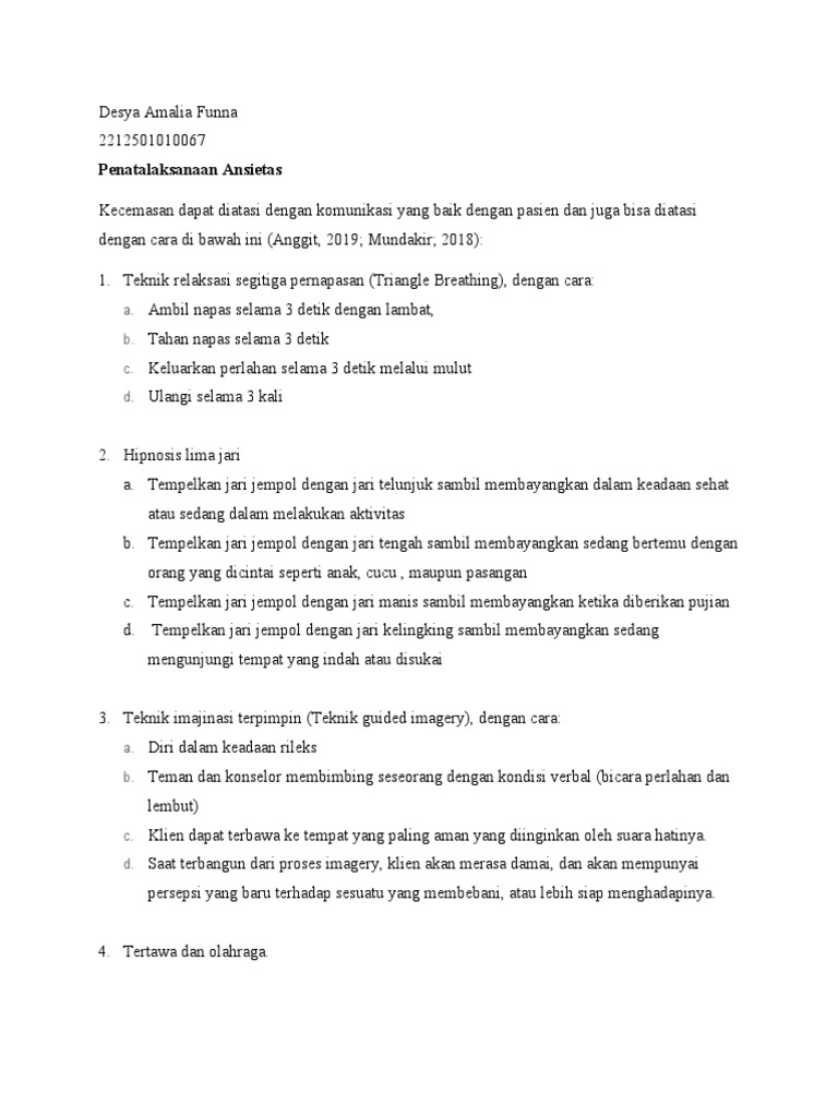 Penatalaksanaan Ansietas Pdf