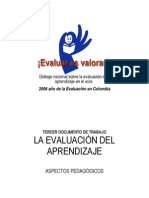 Evaluación del Aprendizaje Aspectos Pedagógicos