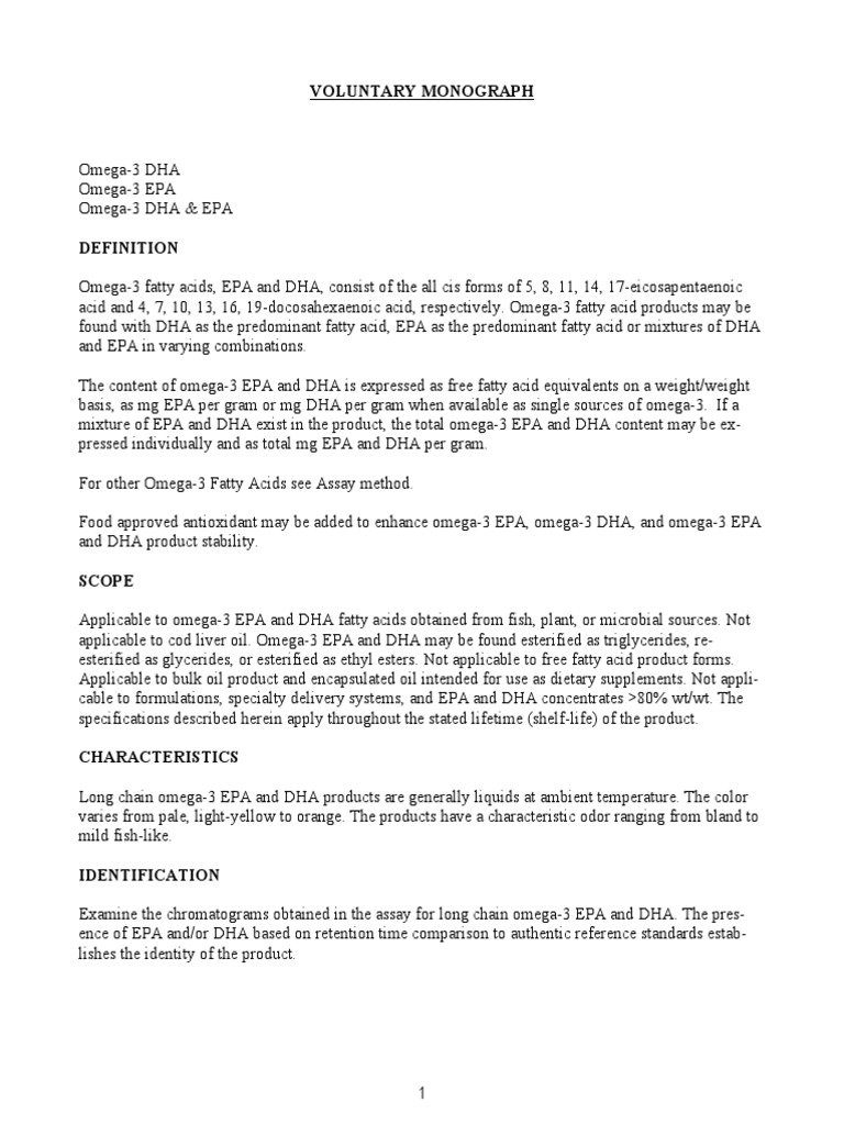 Quantitative Analysis of Omega-3 Fatty Acids EPA and DHA | PDF | Omega ...