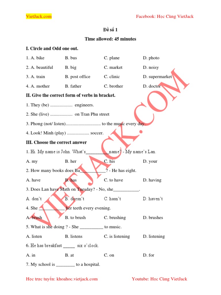 De Thi Hoc Ki 1 Tieng Anh Lop 6 Co Dap An Chan Troi Sang Tao | PDF ...