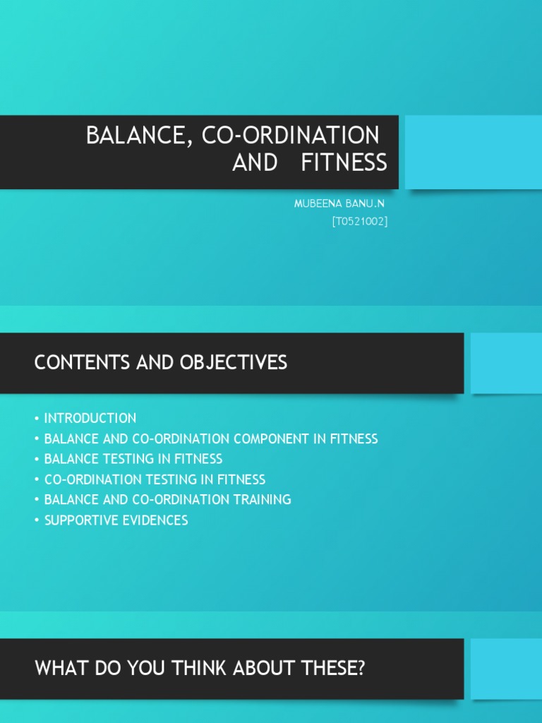 Balance and Coordination in Fitness | PDF | Balance (Ability ...