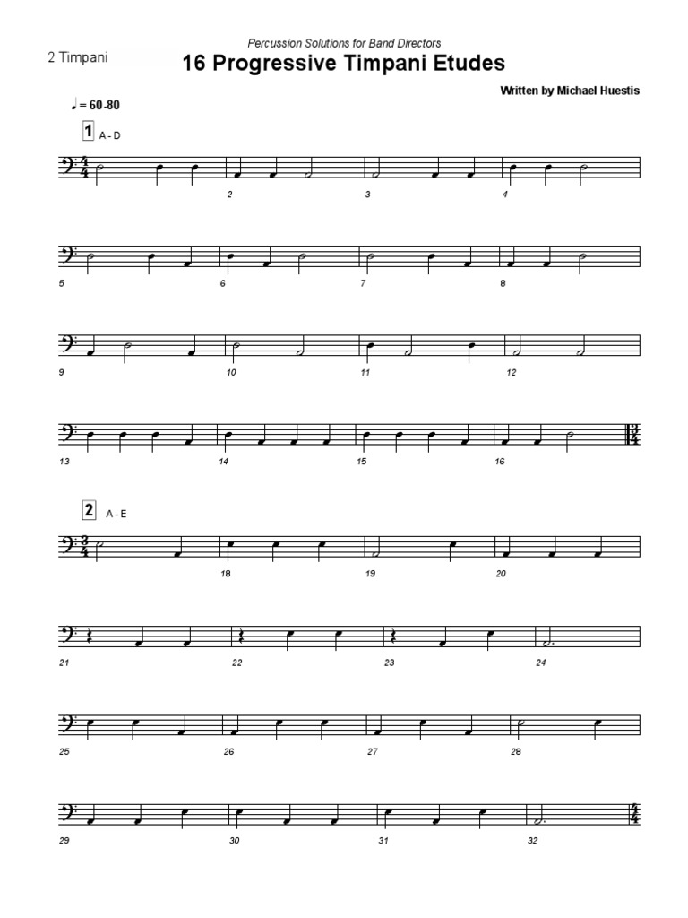 16 Progressive Timpani Etudes Download Free PDF Gaiaphones