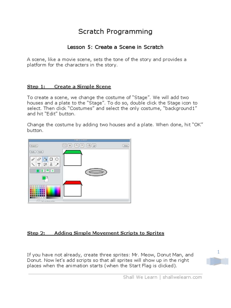Scratch Scene Creation Guide | PDF | Scratch (Programming Language ...