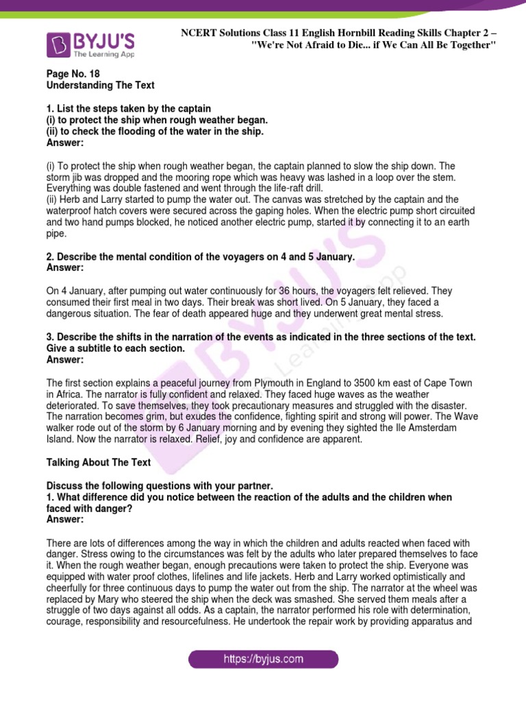 ncert-solutions-class-11-english-hornbill-were-not-afraid-to-die-if