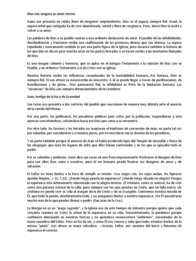 Amor eterno de Dios y esperanza en Cristo | PDF | Cristo (título ...