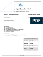 English - Entrance Examination Sample Paper I Question and Answer Booklet