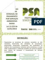 PSA Bahia: diretrizes e ações do programa estadual de pagamento por serviços ambientais