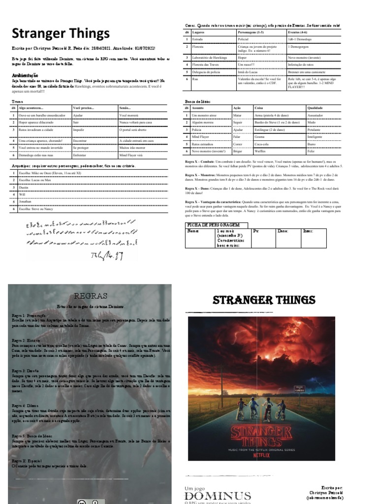 RPG de Stranger Things: Dominus | PDF