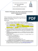TRABAJO INDIVIDUAL DEL ÁREA DE EDUCACIÓN RELIGIOSA QUINTO GRADO DE SECUNDARIA SESIÓN N 8 - PDF Descargar Libre