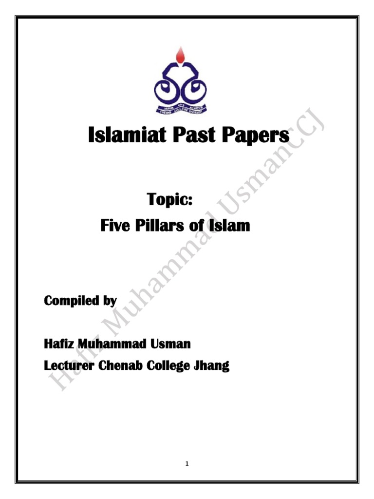 Five Pillars of Islam PDF Hajj Ramadan