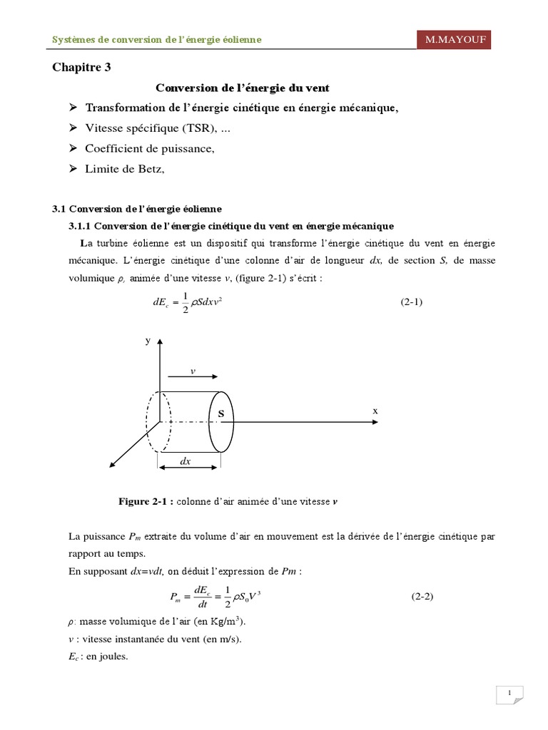 PDF) Conversion énergie cinétique - énergie mécanique dans un