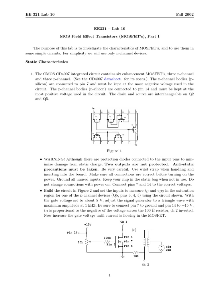 Characterization of NChannel MOSFETs and Their Use in Basic Amplifier