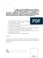 2052 - Modelo Declaracion Juramentada