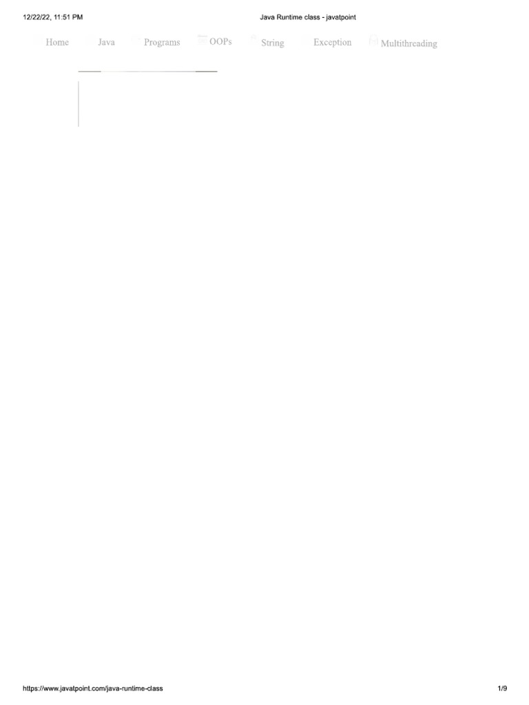 Java runtime class pdf
