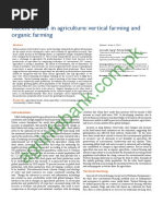 Recent Trends in Agricultre Vertical Farming and Organic Farming