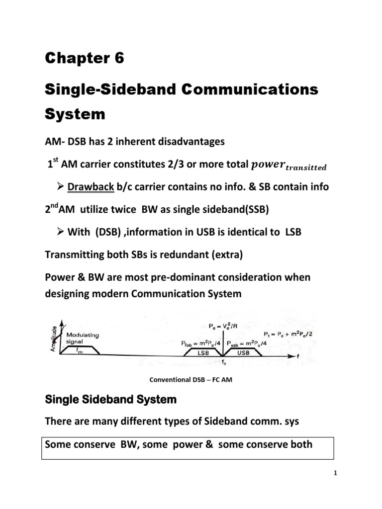 6.SingleSideband Communications Systems PDF Modulation Periodic