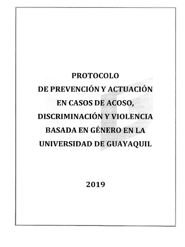 Protocolo de Prevencion y Actuacion en Casos de Acoso, Discriminacion y ...