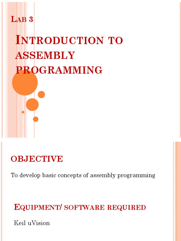 LAB 3 Introduction To Assembly Programming | PDF