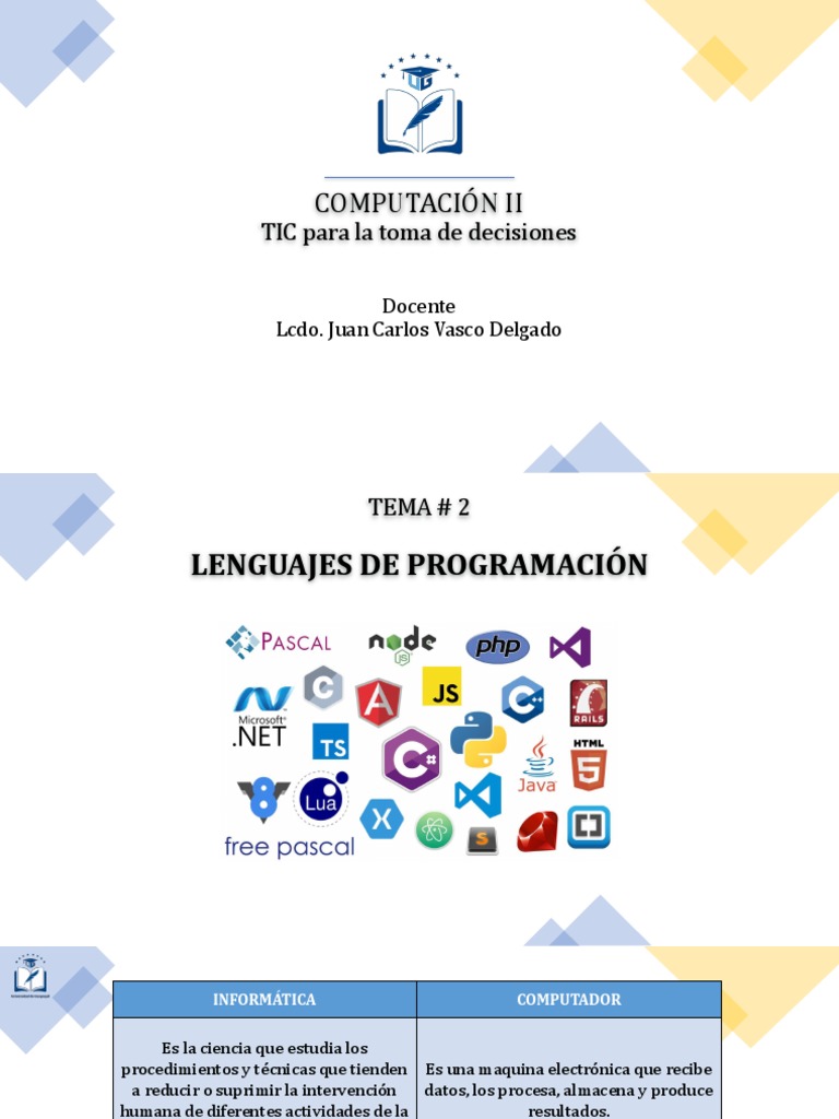 2 Clase - Clasificación de Los Lenguajes de Programacion | PDF ...