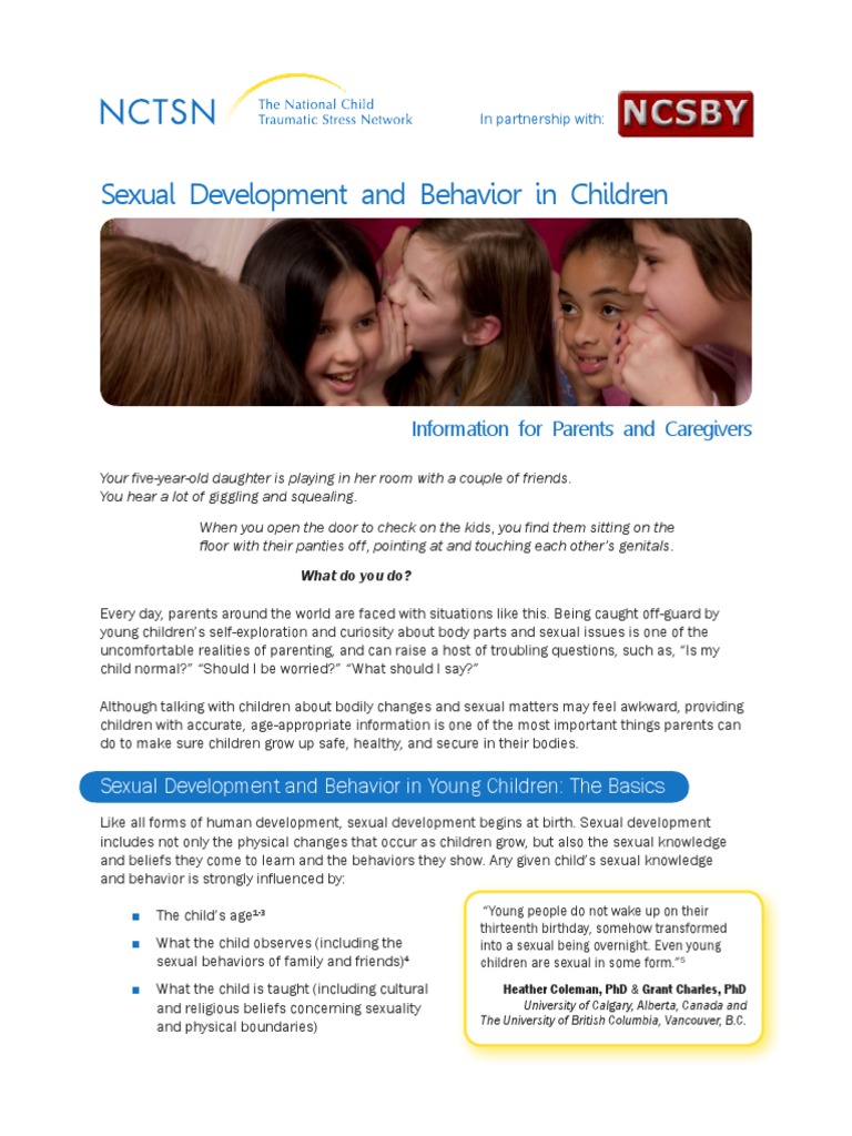 Sexual Development and Behavior in Children | PDF | Adolescence | Human ...