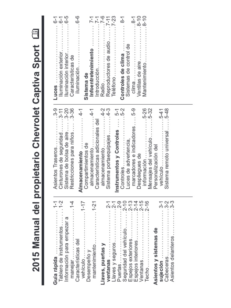 Manual Del Propietario Chevrolet Captiva PDF Ingeniería mecánica