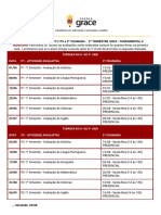 Calendario de Avaliaçao - 2º Trimestre Fii - 2022