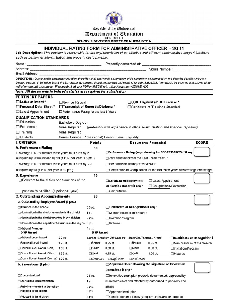 Administrative Officer II Evaluation Guide | PDF | Academic Degree ...