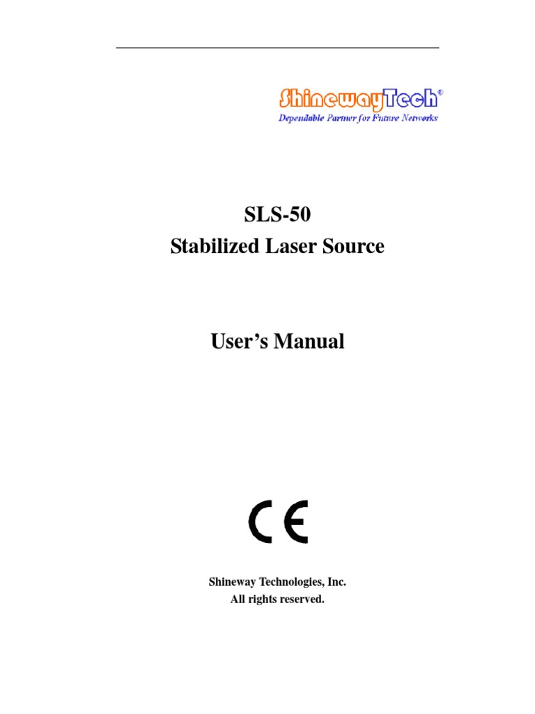 SLS-50 User Manual: Laser Source Guide | PDF | Optical Fiber | Laser