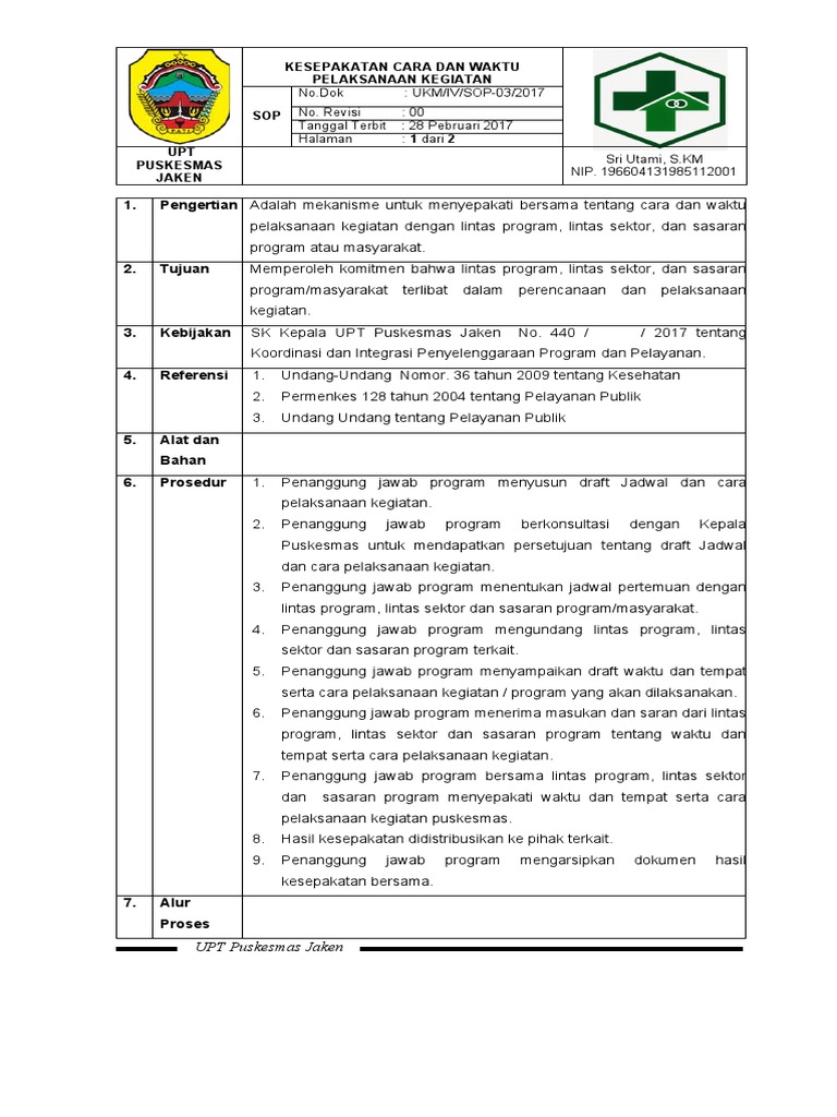 03-Kesepakatan Cara & Waktu Pelaksanaan Kegiatan | PDF