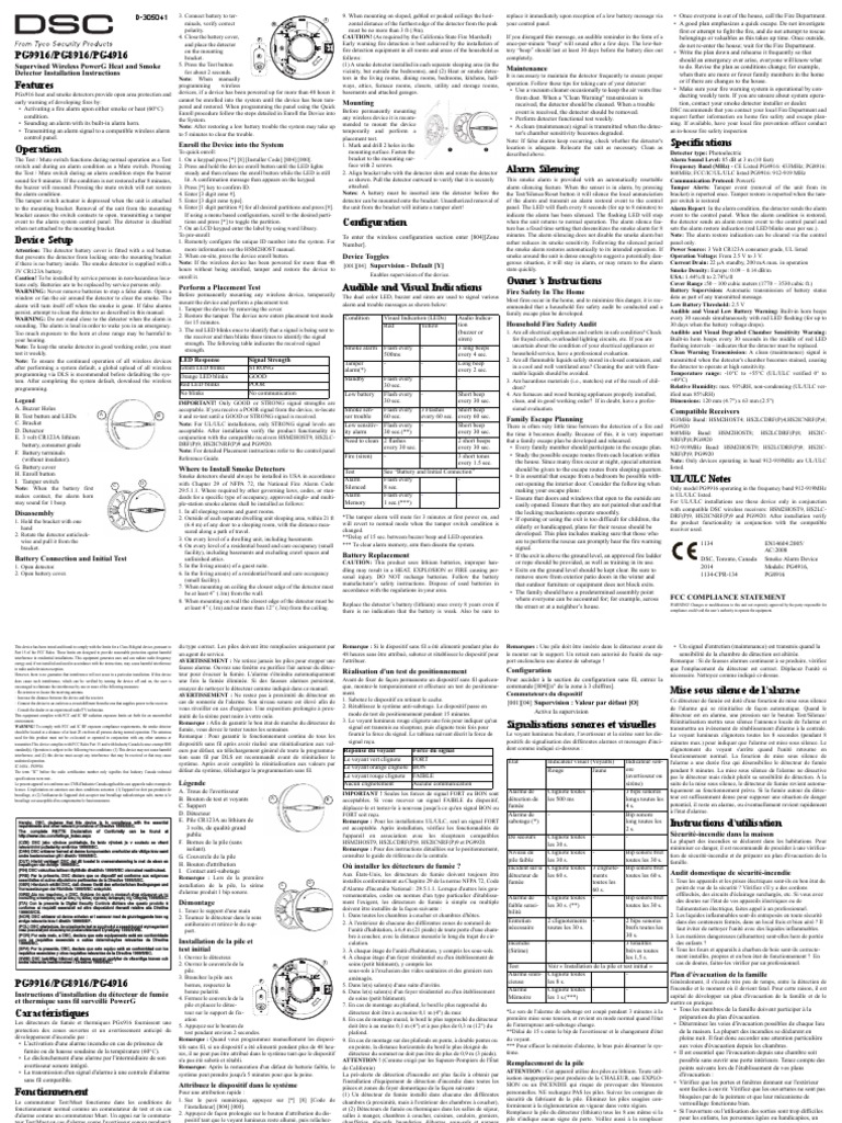 Wireless PowerG Heat and Smoke DetectorIMENFRESPAPOR PDF Light