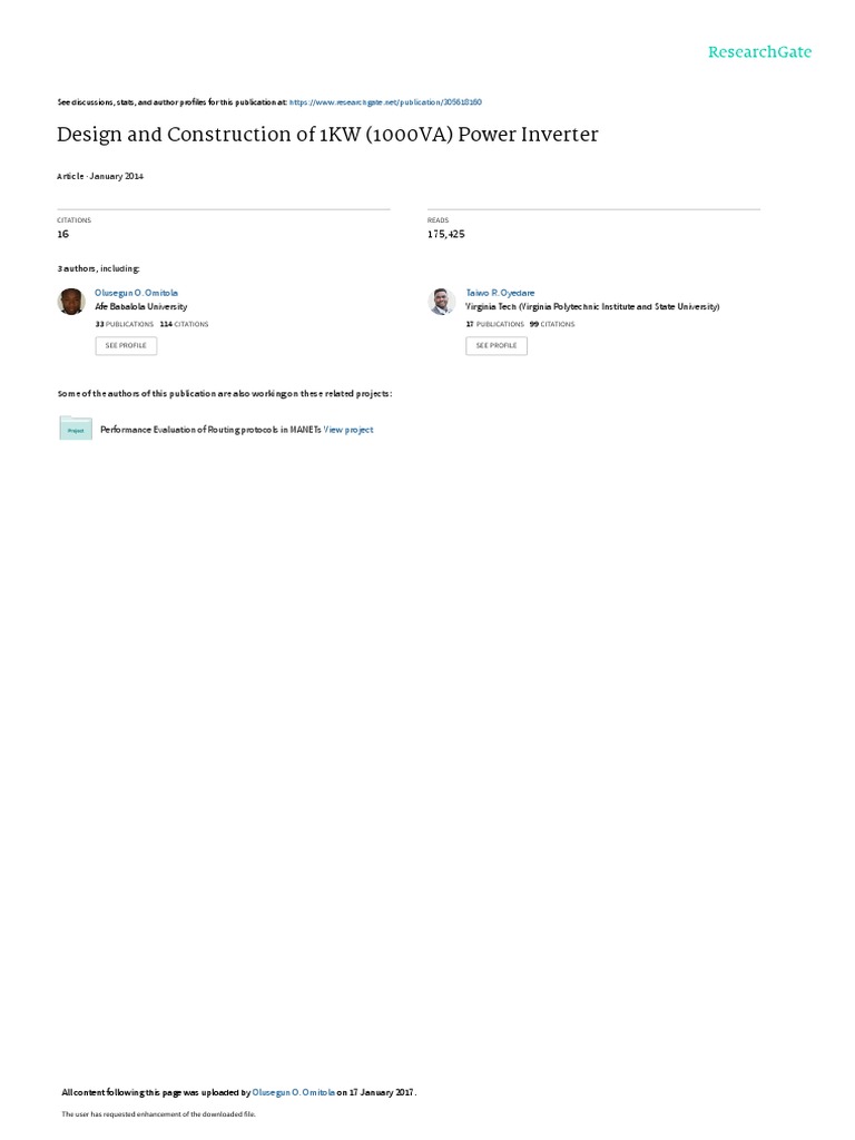 1KW Power Inverter Design and Construction | PDF | Power Inverter ...