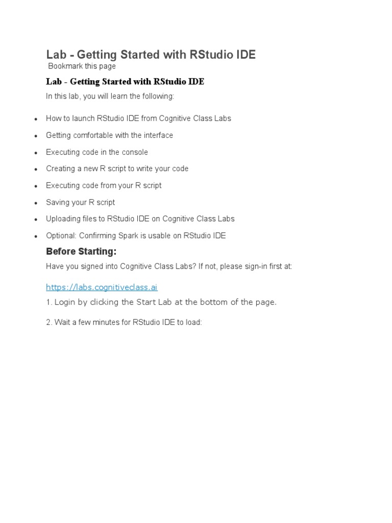 Lab Getting Started With Rstudio Ide PDF