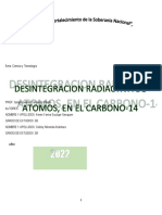 Desintegración radiactiva del carbono-14
