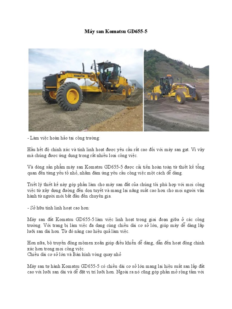 Máy San Komatsu GD655 | PDF
