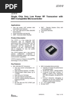 Single Chip Very Low Power RF Transceiver With 8051-Compatible Microcontroller