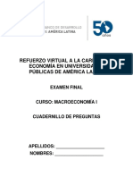 Examen Final MacroeconomíaI 2020-1 CuadernillodePreguntas
