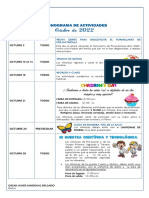 Cronograma de Actividades Octubre - Pre-Escolar