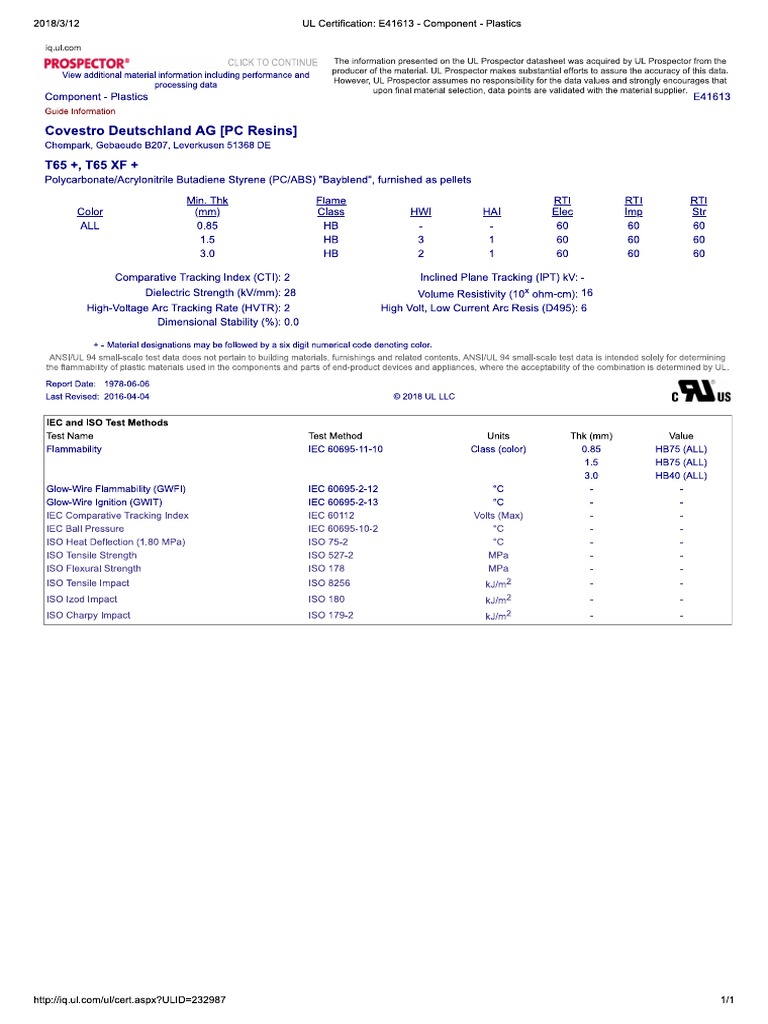 拜耳pc+Abs Bayblend t65xf ul PDF