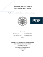 Laporan Final Project Aplikasi Fotogrametri Jarak Dekat: Topik: Detection of Surface Deformation Using Terrestrial Images