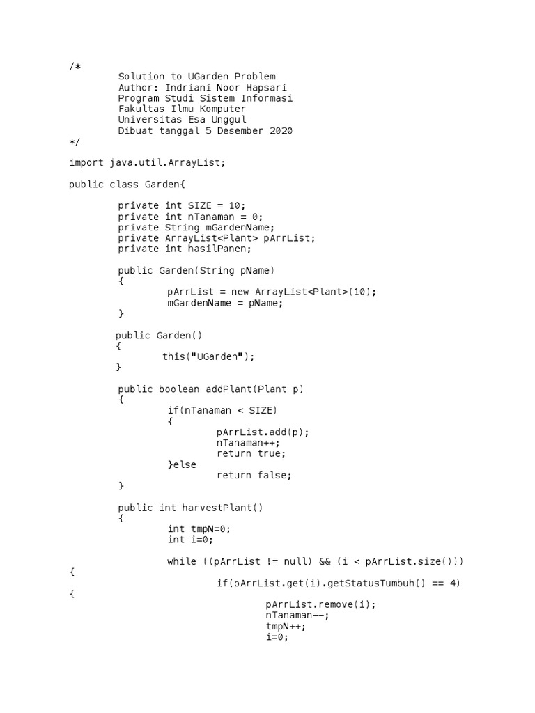 Garden - Java | PDF