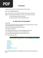 ls,date,cal command