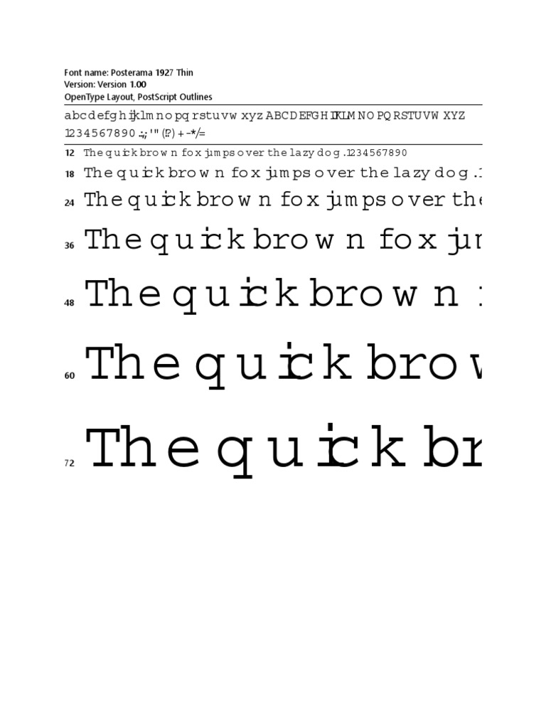 Posterama 1927 Thin (OpenType) | PDF