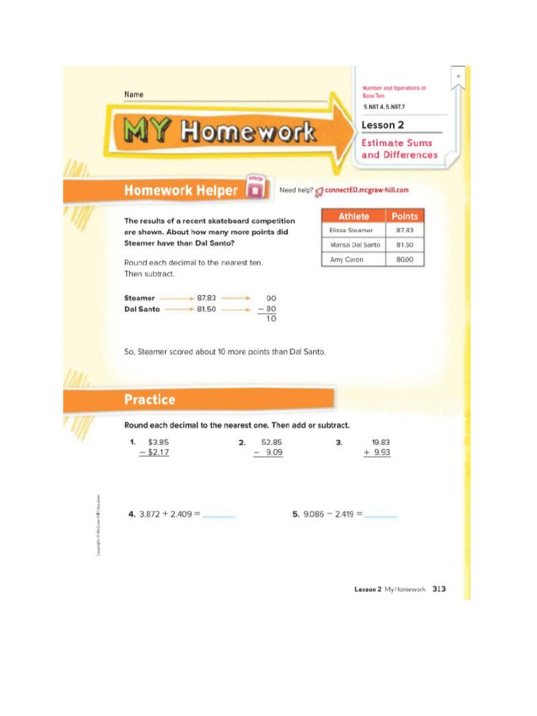Grade 5 Homework | PDF