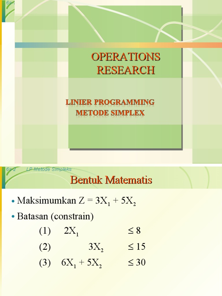 Risetoperasi 3 Linear Programming Metode Simplex | PDF